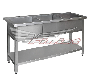 ВАННА МОЕЧНАЯ FINIST ВМН-3/1600*700*850, СВАРНАЯ ТРЕХСЕКЦИОННАЯ, НЕРЖАВЕЮЩАЯ СТАЛЬ, КАРКАС-УГОЛОК НЕРЖ.