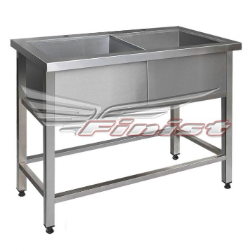 ВАННА МОЕЧНАЯ FINIST ВМП-2/1200*600*850, СВАРНАЯ ДВУХСЕКЦИОННАЯ, НЕРЖАВЕЮЩАЯ СТАЛЬ, КАРКАС-ТРУБА НЕРЖ.