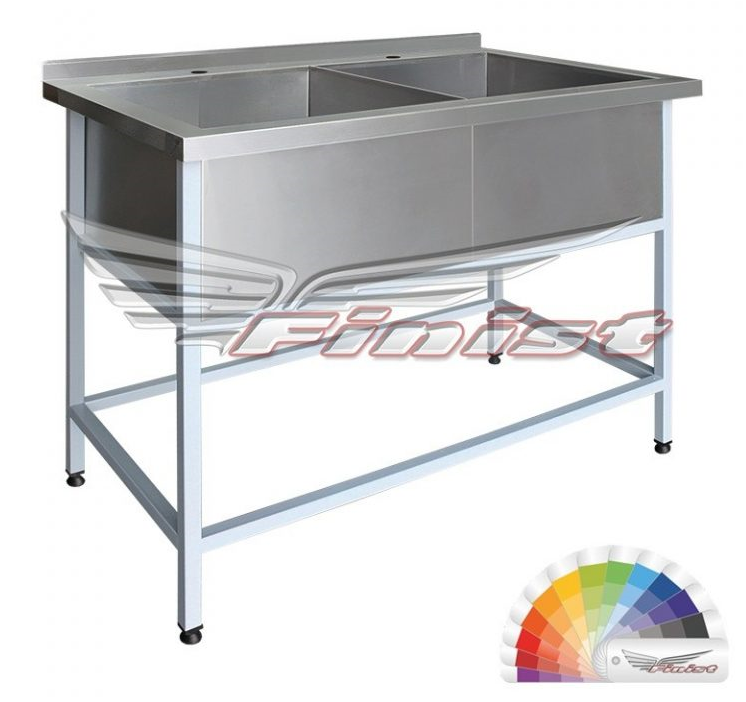 ВАННА МОЕЧНАЯ FINIST ВМЭ-2/1600*700*850, СВАРНАЯ ДВУХСЕКЦИОННАЯ, НЕРЖАВЕЮЩАЯ СТАЛЬ, КАРКАС-ТРУБА КРАШ.