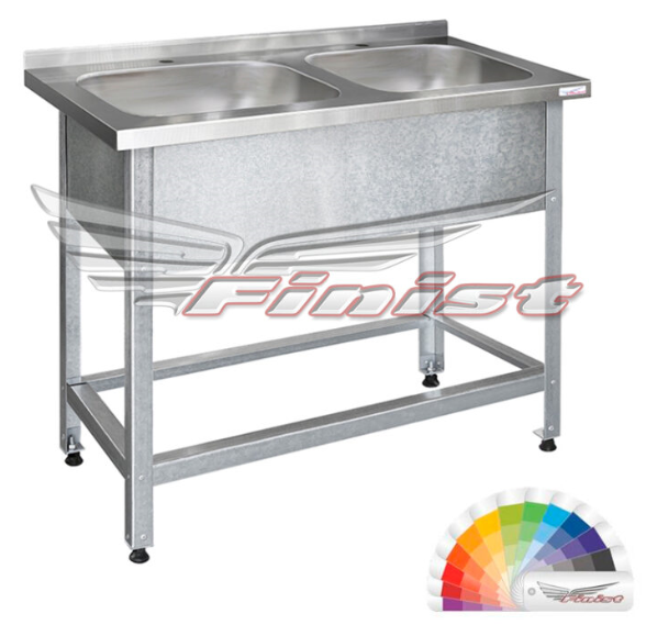 ВАННА МОЕЧНАЯ ВМЛЦ-2-1400*700 FINIST, М/О 600*500*300, ЦЕЛЬНОТЯНУТАЯ ДВУХСЕКЦИОННАЯ, НЕРЖАВЕЮЩАЯ СТАЛЬ, КАРКАС-УГОЛОК ОЦИНК.