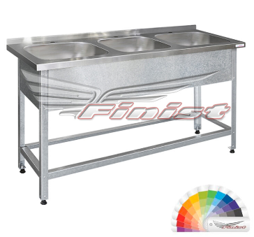 ВАННА МОЕЧНАЯ ВМЛЦ-3-1500*500 FINIST, М/О 400*400*250, ЦЕЛЬНОТЯНУТАЯ ТРЕХСЕКЦИОННАЯ, НЕРЖАВЕЮЩАЯ СТАЛЬ, КАРКАС-УГОЛОК ОЦИНК.