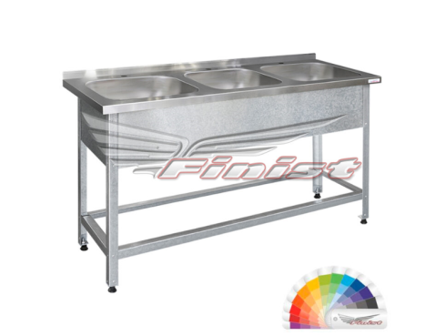 ВАННА МОЕЧНАЯ ВМЛЦ-3-1500*600 FINIST, М/О 400*400*250, ЦЕЛЬНОТЯНУТАЯ ТРЕХСЕКЦИОННАЯ, НЕРЖАВЕЮЩАЯ СТАЛЬ, КАРКАС-УГОЛОК ОЦИНК.