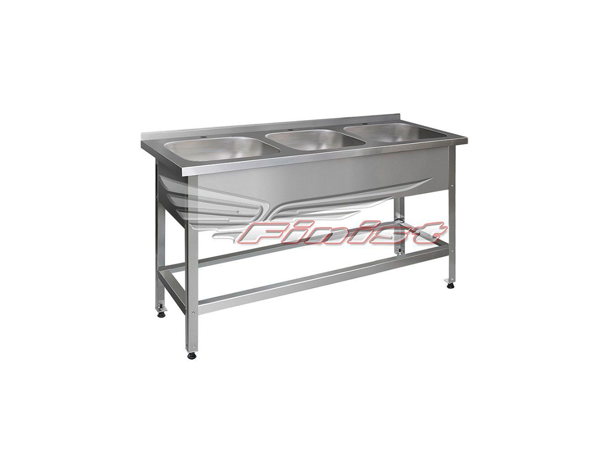 ВАННА МОЕЧНАЯ ВМНЦ-3-1700*700 FINIST, М/О 500*500*250, ЦЕЛЬНОТЯНУТАЯ ТРЕХСЕКЦИОННАЯ, НЕРЖАВЕЮЩАЯ СТАЛЬ, КАРКАС-УГОЛОК НЕРЖ.