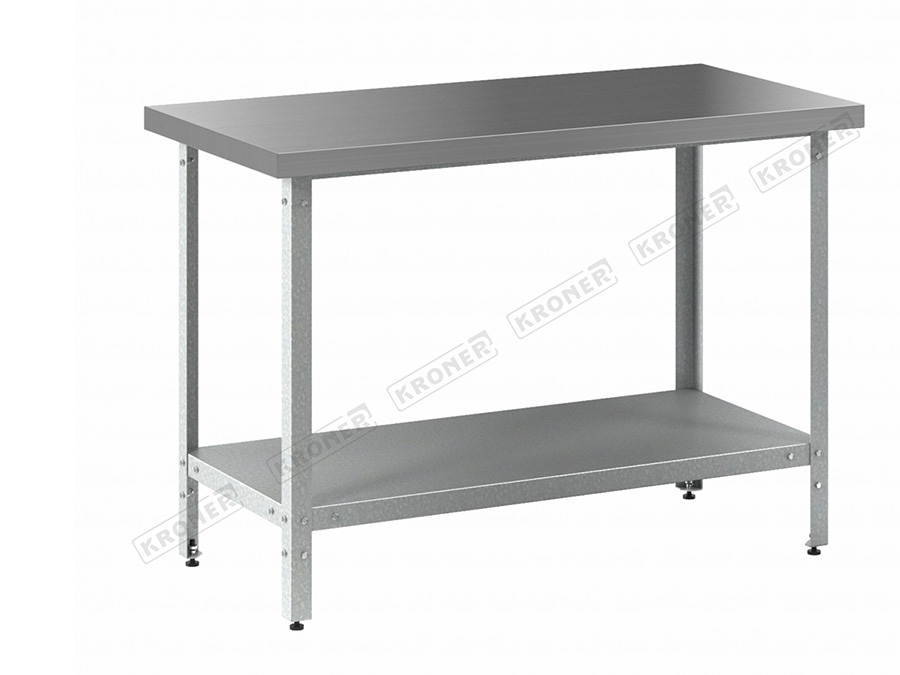 KRONER  Стол производственный СЦЭ 900/600/850 (полка сплошная) 