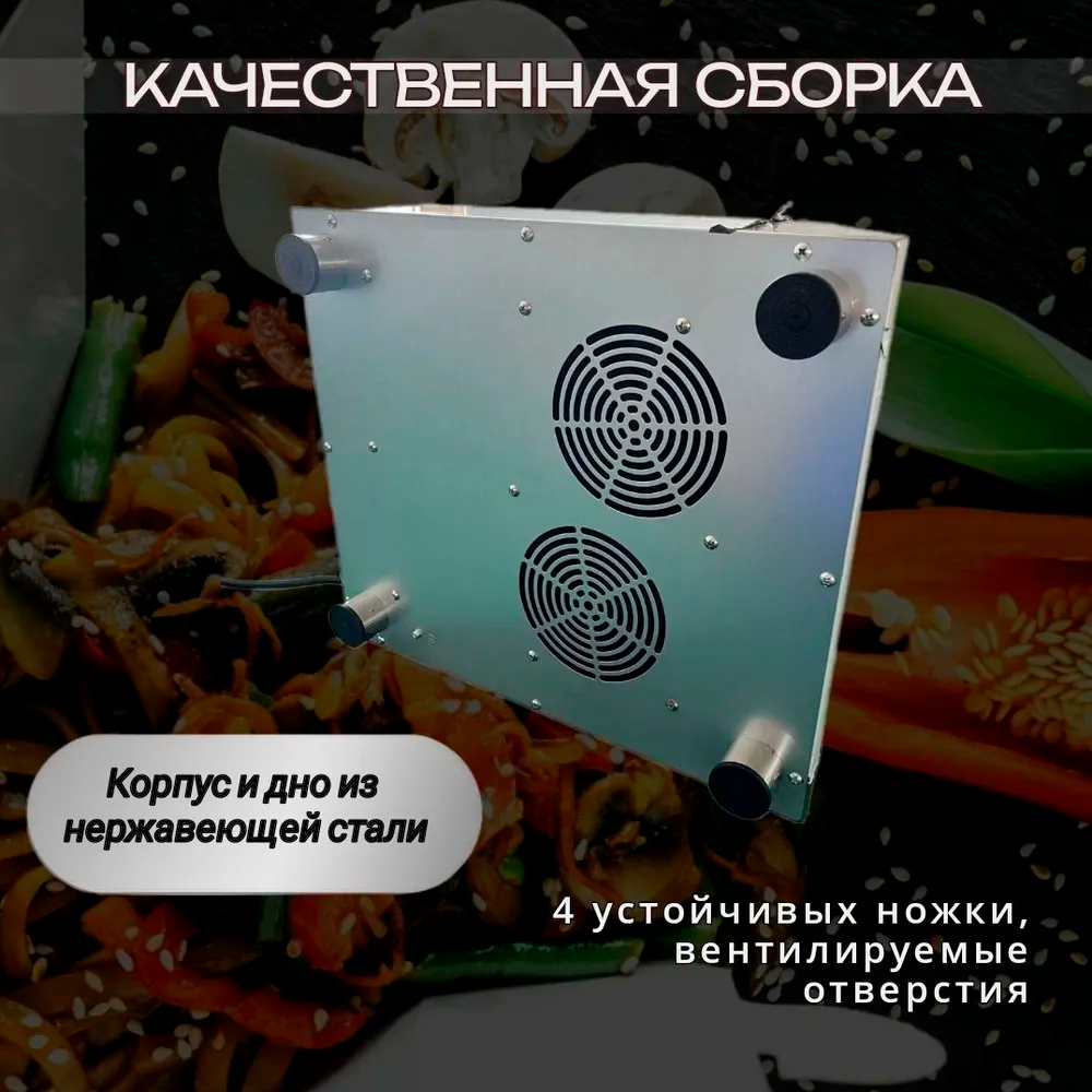 Плита ВОК электрическая индукционная настольная, дно из нержавеющей стали